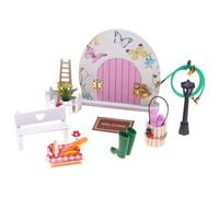 Fairy Door, Wood Miniature Decoration with Accessories Tiny Door for Terrarium, Shelf, Craft Room, Indoor Display, Outdoor Garden, Home Ornament