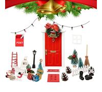 Fairy Doors - Christmas Miniature Outdoor Decoration Kit, Tooth Fairy Design | Perfect For Gardens, Trees, Or Walls, Cute Mini Door Statues For Kids and Adults, Christmas Décor, Yard Art