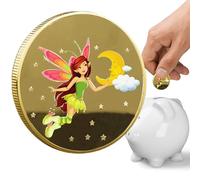 Fairy Fairy Golden Coin, una delicada y duradera moneda de recompensa de hadas de hadas de dientes, se puede alentar con sus hijos a sus hijos. Se puede usar como un elemento de recompensa para aument
