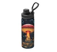 Fairy Forest Mushroom - Botella de agua de acero inoxidable aislada al vacío de 530 ml, termo a prueba de fugas con asa de transporte, taza térmica para deportes, escuela, viajes, gimnasio, viajes