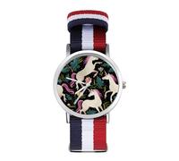 Fairy Forest Unicorns - Reloj deportivo para hombre y mujer, correa de nailon, reloj analógico de cuarzo