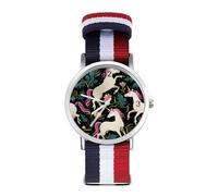 Fairy Forest Unicorns - Reloj deportivo para hombre y mujer, correa de nailon, reloj analógico de cuarzo