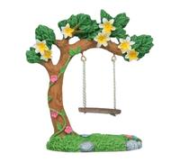 Fairy Garden Furniture - Resin 11.5x10.5cm | Miniature Flower Tree Swing | Doll House Decor For Lawn Backyard Pathway Patio Driveway Table Bedroom Farm Outdoor Ornament Display