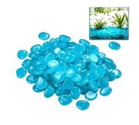 Fairy Garden Glow Stones - 300 Piece luminouss Resin Decorative Pebbles, glow in the darrk Garden Rocks for Pathway Driveway Backyard Patio Lawn Walkway, Aquarium and Fish Tank Decoration