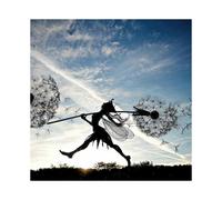 Fairy Garden Sculptures Stake Fairies And Dandelions Dance TogetherD