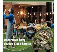 Fairy Garden Stakes - 1x 2D Acrylic Whimsical Garden Stake Decor | Tree Man Fairy Earth Goddess Stakes | Weather-resistant Outdoor Ground Insert, 2D Acrylic Flower Pot Decoration For Yard Lawn Patio