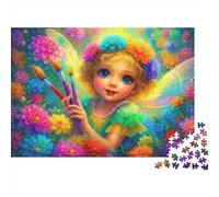 Fairy Girl Painting 100% Recycled Cardboard Cute Flower Fairy 1000 Piece Jigsaw Puzzles Adults and Children Beautiful Decoration 52x38cm/1000pcs