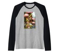 Fairy House Alegre Feeling Cozy Mushroom Uncanny Art Camiseta Manga Raglan