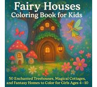 Fairy Houses Coloring Book for Kids: 50 Enchanted Treehouses, Magical Cottages, and Fantasy Homes to Color for Girls Ages 4-10
