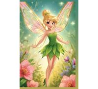Fairy in Enchanted Garden, Writing Journal for Girls, Notebook with Lines, 80 Pages, (6inx9in) Floral Diary - Hardcover