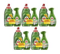 Fairy Lavavajillas Original 1015 ml + Fairy Poder 3 en 1 Spray 500 ml | Lote 5 Packs | Detergente Lavavajillas Mano + Spray Antigrasa Cocina
