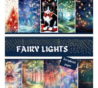 FAIRY LIGHTS SCRAPBOOK PAPER: This is a double sided craft paper, used in DIY junk journals, EPHEMERA, ORIGAMI, DECOUPAGE, MIXED MEDIA ART, Collage