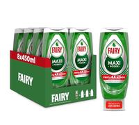 Fairy Maxi Poder Lavavajillas Liquido a Mano, 3,6 L (8 x 450 ml), Con Poder Antigrasa, Limpieza Facil Platos, Ollas Y Sartenes Mas Grasientas