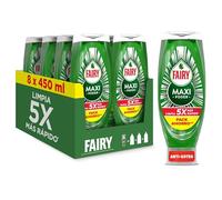 Fairy Maxi Poder Lavavajillas Liquido a Mano, 3,6 L (8 x 450 ml), Con Poder Antigrasa, Limpieza Facil Platos, Ollas Y Sartenes Mas Grasientas