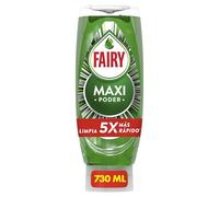 Fairy Maxi Poder Líquido Lavavajillas 730ml, Limpieza Fácil Y Sin Esfuerzo Incluso En Las Ollas Y Sartenes Más Grasientas (Paquete de 6)