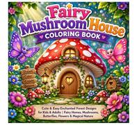 Fairy Mushroom House Coloring Book: Cute & Easy Enchanted Forest Designs for Kids & Adults | Fairy Homes, Mushrooms, Butterflies, Flowers & Magical Nature