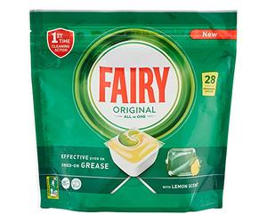 Fairy Original Pastillas Lavavajillas 28 Caps, Detergente Limón