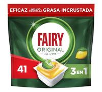 Fairy Original Todo En Uno Cápsulas De Lavavajillas Limón, 41 Cápsulas (El embalaje puede variar)