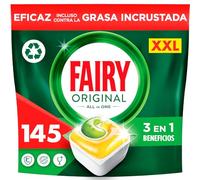Fairy Original Todo En Uno Cápsulas De Lavavajillas, Limón, 5 x 29 Cápsulas, Efectivas Incluso En La Grasa Reseca, El paquete puede variar