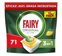 Fairy Original Todo En Uno Cápsulas De Lavavajillas, Limón, 71 Cápsulas, Efectivas Incluso En La Grasa Reseca