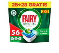 Fairy original todo en uno cápsulas de lavavajillas normal, 56 cápsu