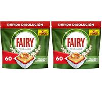 Fairy Original Todo En Uno Naranja Cápsulas De Lavavajillas, 60 Cápsulas, Efectivas Incluso En La Grasa Reseca,El embalaje puede variar. (Paquete de 2)