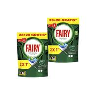 Fairy Original Todo En Uno - Pack de 2 Bolsas de 56 Cápsulas para Lavavajillas (112 Cápsulas) - Elimina Grasa y Resequedad, Detergente con Aroma Limpio y Fresco