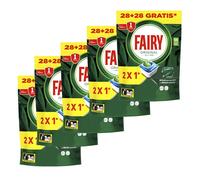 Fairy Original Todo En Uno - Pack de 5 Bolsas de 56 Cápsulas para Lavavajillas (280 Cápsulas) - Elimina Grasa y Resequedad, Detergente con Aroma Limpio y Fresco