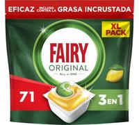 Fairy Original Todo En Uno Cápsulas De Lavavajillas, Limón, 71 Cápsulas, Efectivas Incluso En La Grasa Reseca