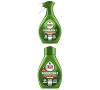 Fairy Pack Poder Sin Remojo Limón Spray 650ml + 2 Recambios 500ml, Antigrasa y Limpieza Rápida para Vajilla y Cocina