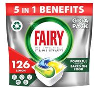 Fairy – Cápsulas de lavavajillas Platinum Limón Todo en Uno 126 cápsulas para restos difíciles
