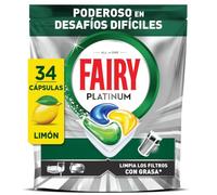 Fairy Platinum Cápsulas Lavavajillas Para Máquina Limón, 34 Cápsulas