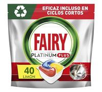 Fairy Platinum Plus Cápsulas De Lavavajillas Todo En Uno Limón, 40 Cápsulas