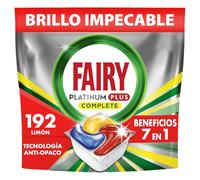 Fairy Platinum Plus Limón Cápsulas De Lavavajillas Todo En Uno, 192 Cápsulas, Nuestra Mejor Limpieza Que Deja Los Platos Como Nuevos, Elimina La Falta De Brillo Y Evita La Cal