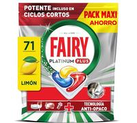Fairy Platinum Plus Limón Cápsulas De Lavavajillas Todo En Uno, 71 Cápsulas, Nuestra Mejor Limpieza Que Deja Los Platos Como Nuevos, Elimina La Falta De Brillo Y Evita La Cal