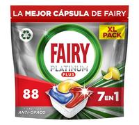 Fairy Platinum Plus Limón Cápsulas De Lavavajillas Todo En Uno, 88 Cápsulas, Nuestra Mejor Limpieza Que Deja Los Platos Como Nuevos, Elimina La Falta De Brillo Y Evita La Cal