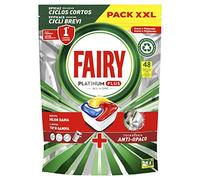 Fairy, Platinum Plus Todo en Uno Pastillas Lavavajillas, 48 cápsulas Lavavajillas, Limpieza Profunda y Extra Brillo, Fragancia limón
