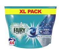 Fairy Platinum +Quitamanchas Non Bio Pods Líquido Detergente Cápsulas para Pieles Sensibles 44 Dosis