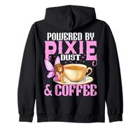 Fairy Powered by Pixie Dust and Coffee para Mujer Fairy Sudadera con Capucha