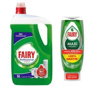 Fairy Professional Original - Líquido lavavajillas a mano 5 litros + FAIRY Maxi Poder 450ml Antigrasa
