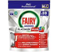Fairy Professional Platino Plus - Pastillas para lavavajillas (59 ciclos de lavado, excelente solución de limpieza para grasas quemadas y programas cortos, cumple con HACCP)