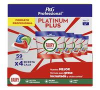Fairy Professional Platinum Plus Cápsulas De Lavavajillas 59 x 4 Lavados, La Solución De Limpieza De Fairy Para Ciclos Cortos Y Grasa Quemada