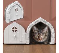 Fairy™ Puerta Interior para Mascotas, Puerta Grande para Gatos de hasta 20 Libras, Duradera y versátil, Puerta Interior para Gatitos para núcleo sólido o Hueco, Elegante Agujero para Gatos, cómoda