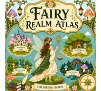 Fairy Realm Atlas Coloring Book: 50 Fantasy Map Coloring Pages Filled with Fairy Forests, Hidden Villages, Mushroom Kingdoms & Magical Lands