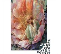 Fairy Sitting on A Beautiful Flor 38x26cm/1000pcs Rompecabezas para Adultos - Juguete De Bricolaje