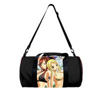 FAIRY TAIL - Bolsa de deporte con diseño de anime Natsu Dragneel Lucy Heartfilia, bolsa de gimnasio, bolsa de viaje, deportes, camping, yoga, natación, bolsa redonda plegable con correa para el hombro