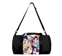 FAIRY TAIL - Bolsa de deporte con diseño de anime Natsu Dragneel Lucy Heartfilia, bolsa de gimnasio, bolsa de viaje, deportes, camping, yoga, natación, bolsa redonda plegable con correa para el hombro