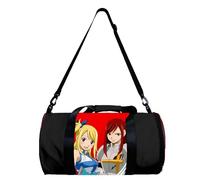 FAIRY TAIL - Bolsa de deporte con diseño de anime Natsu Dragneel Lucy Heartfilia, bolsa de gimnasio, bolsa de viaje, deportes, camping, yoga, natación, bolsa redonda plegable con correa para el hombro