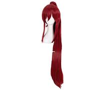 Fairy Tail Erza Scarlet Cosplay Wigs 100cm Long Wine Red Heat Resistant Synthetic Hair Wig + Wig Cap