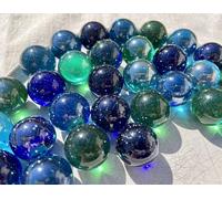 FAIRY TAIL & GLITZER FEE bola canicas, bolas decorativas, 27 mm, color azul, verde, multicolor, hechas a mano
